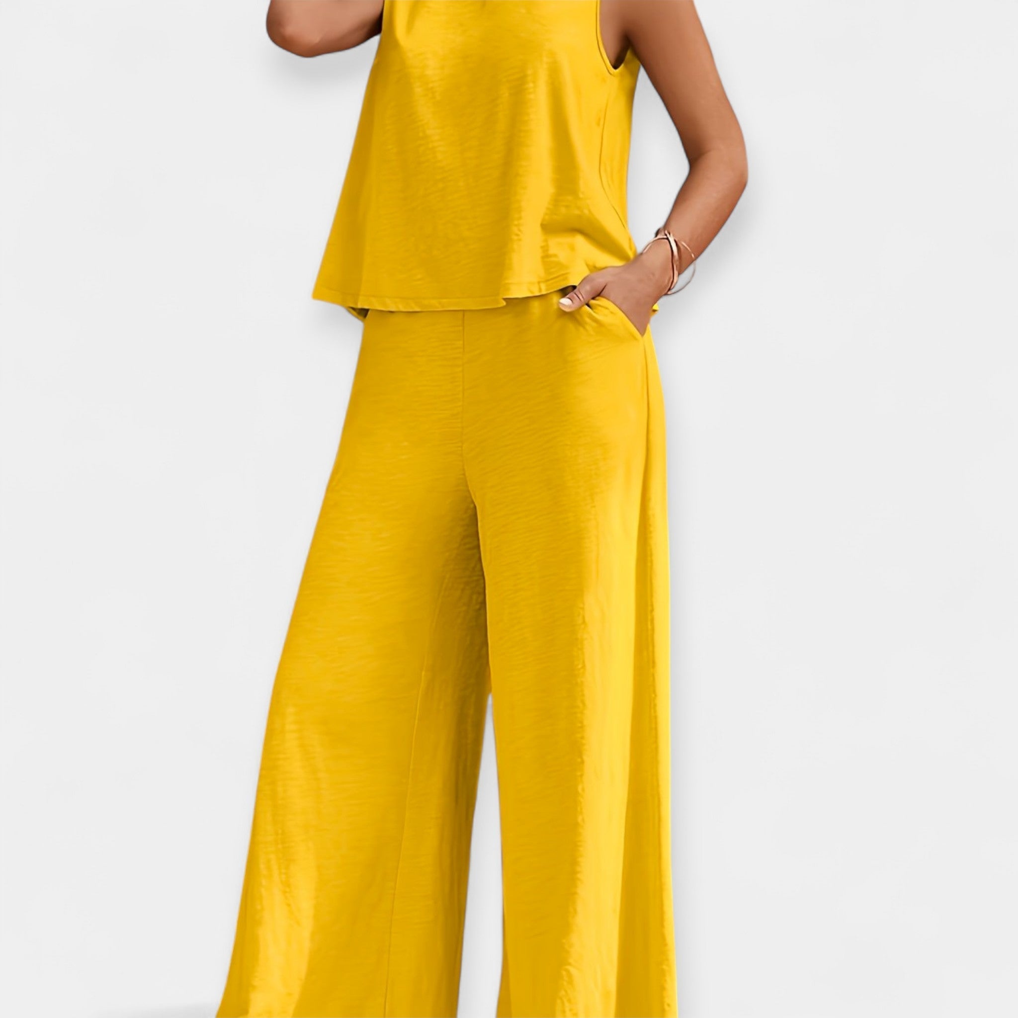 Sleeveless Top and Wide Pants Set