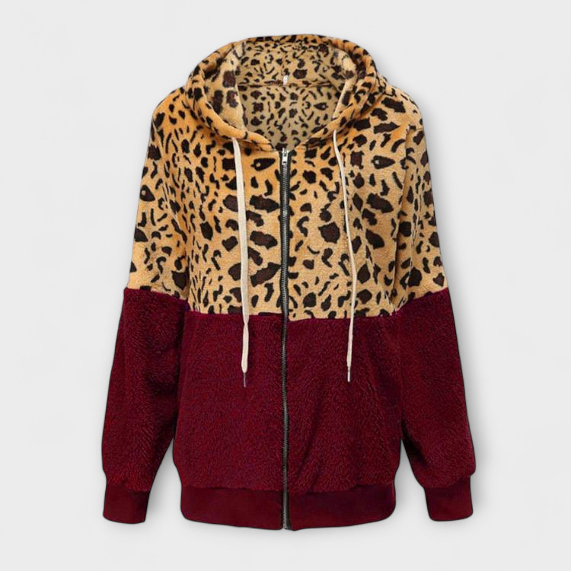 Hanorac Lea - Fleece cu imprimeu leopard