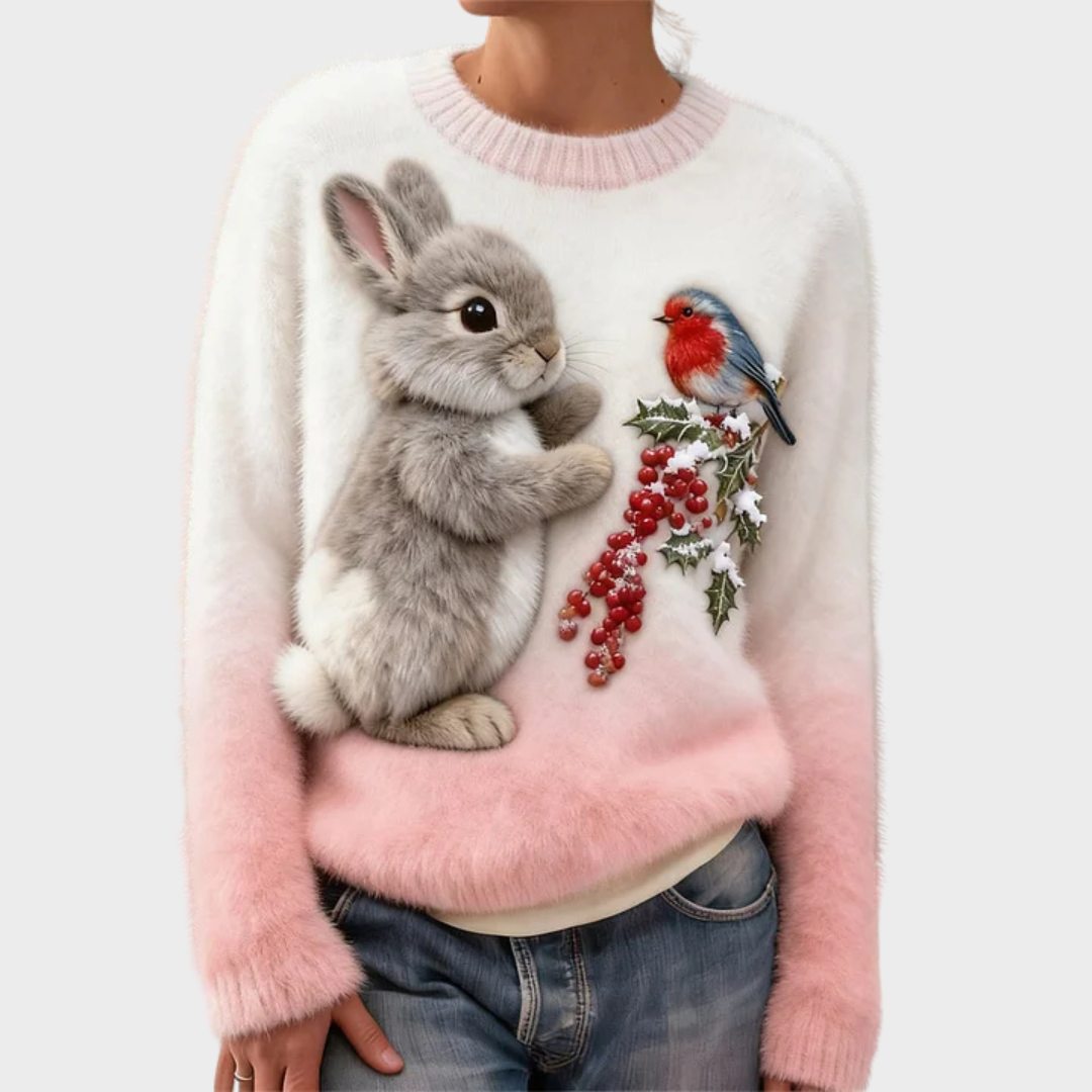 Teresa™ | Soft Christmas Sweater with Rabbit