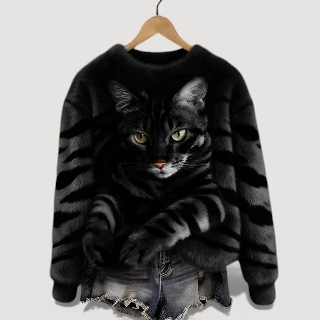 Clara™ | Warm sweater with feline detail