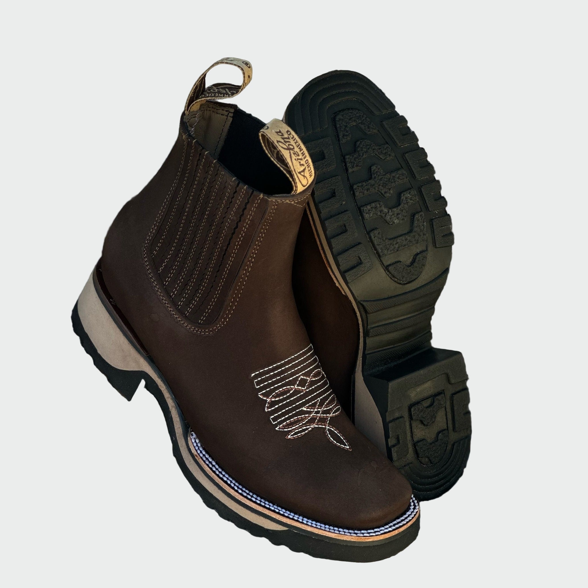 Ana | Elegant Durable Brown Leather Cowboy Boots