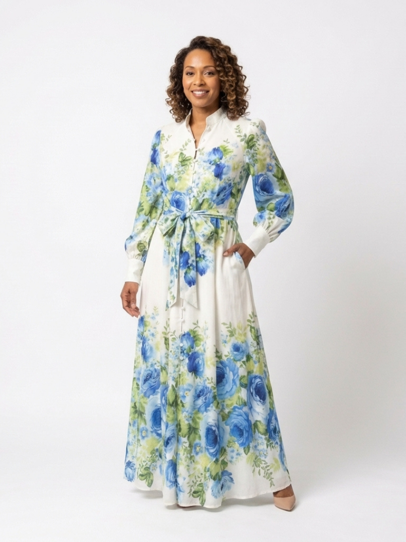 Harper | Long-Sleeve Floral Maxi Dress