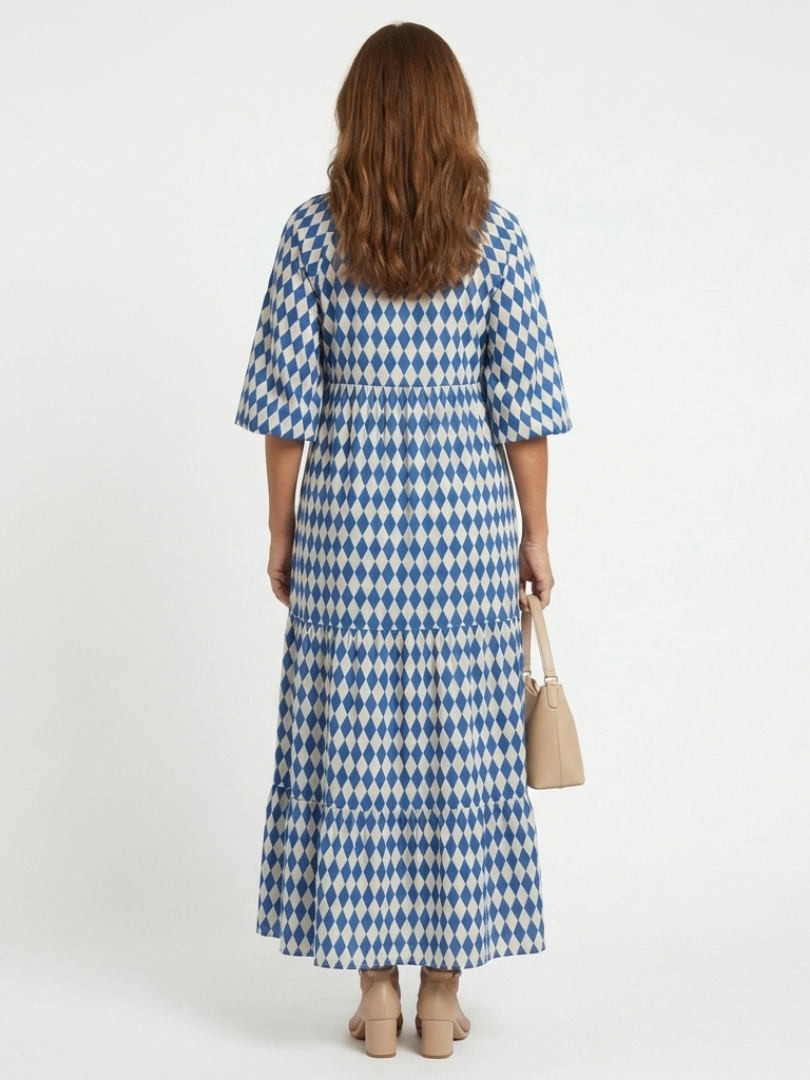 Elodie | Midi Dress with Diamond Print