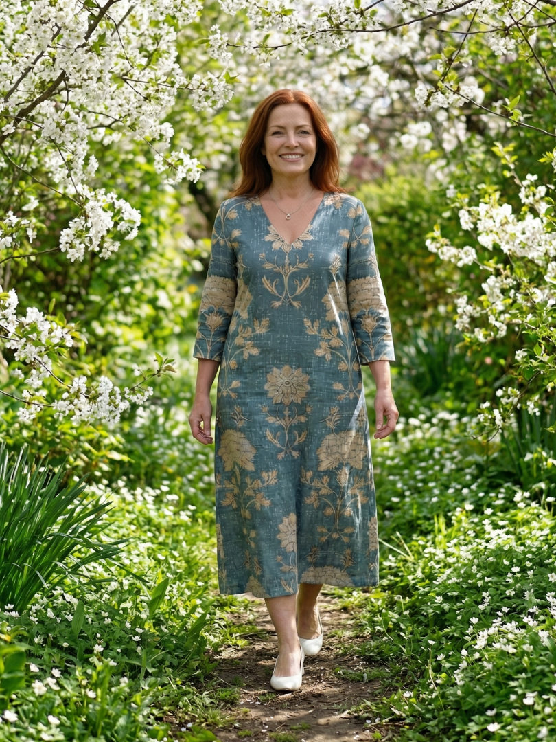 Skye | Rochie Midi Floral cu Formă Blândă