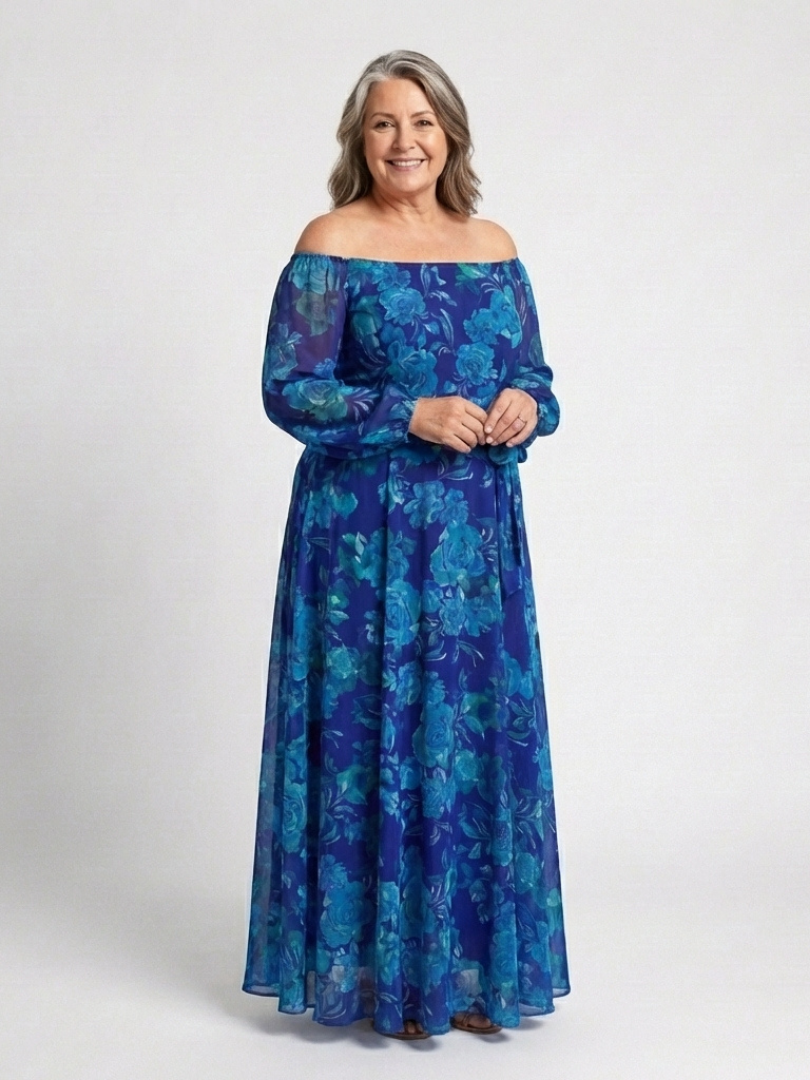 Aspen | Floral Off-the-Shoulder Maxi Dress