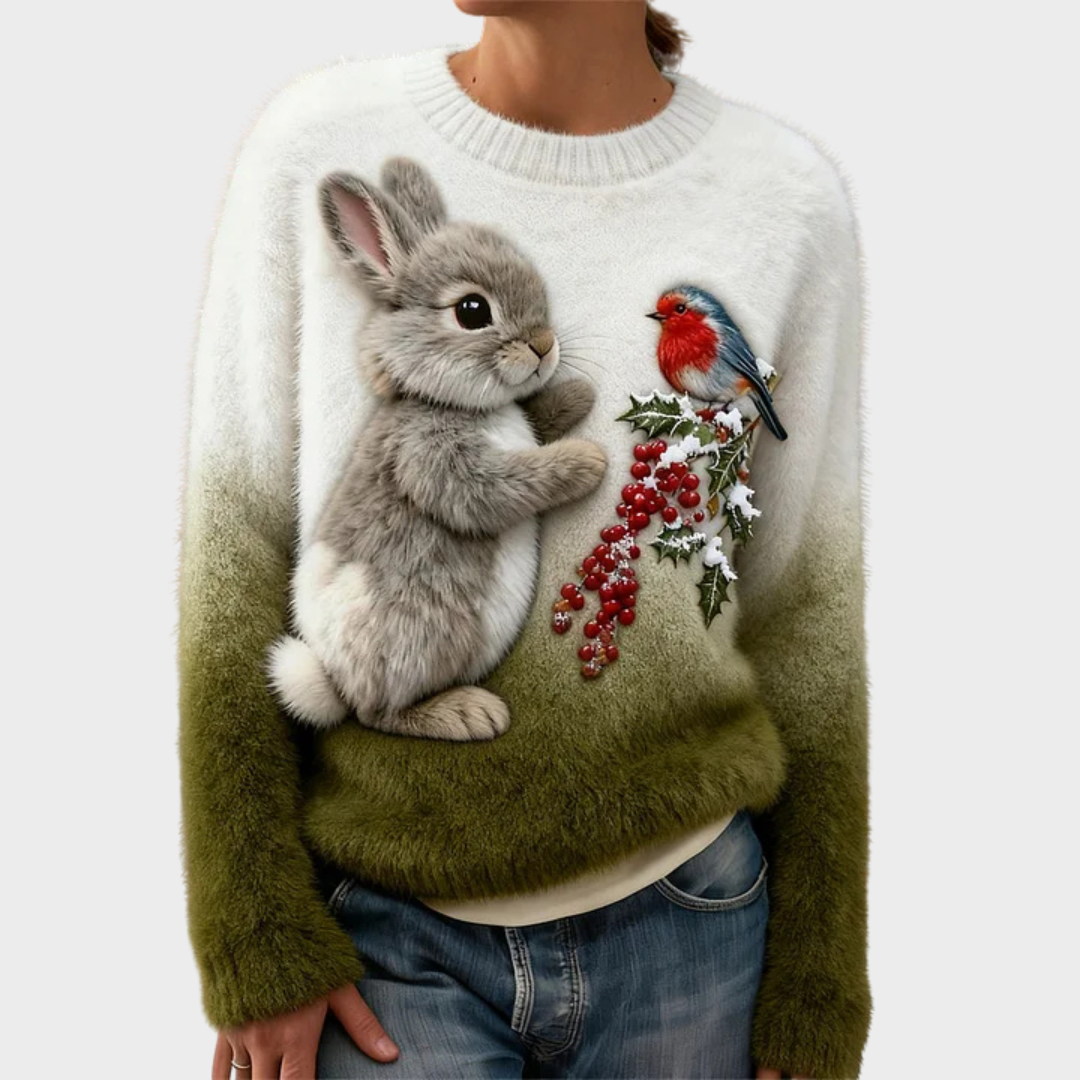 Teresa™ | Soft Christmas Sweater with Rabbit