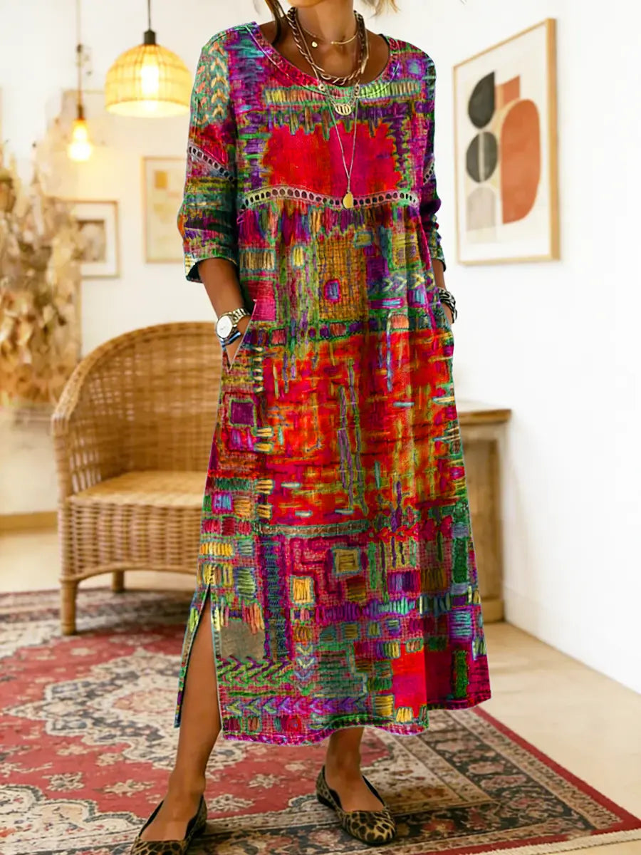 Lara - Colorful Ethno Maxi Dress