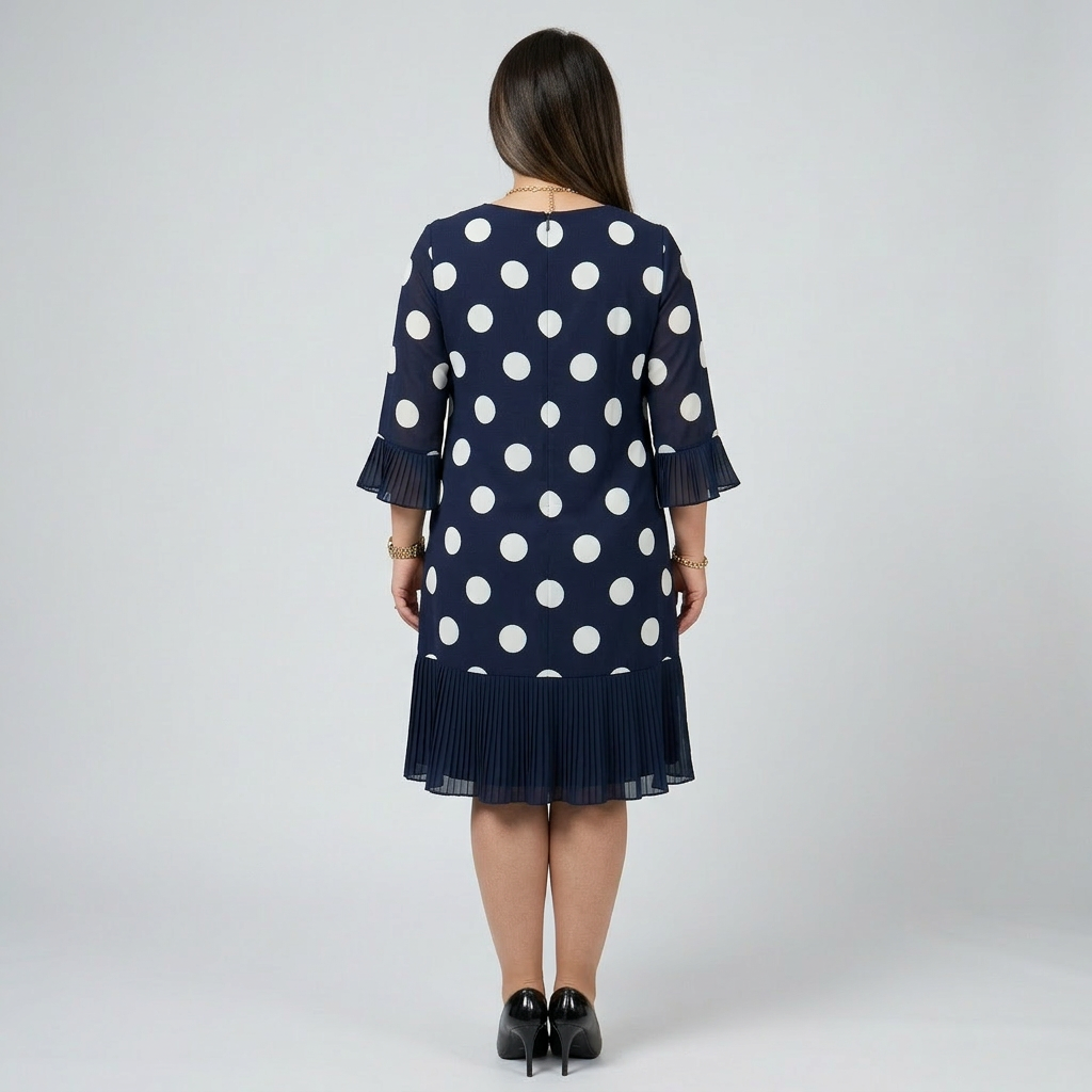 Victoria | Pleated Polka Dot Dress