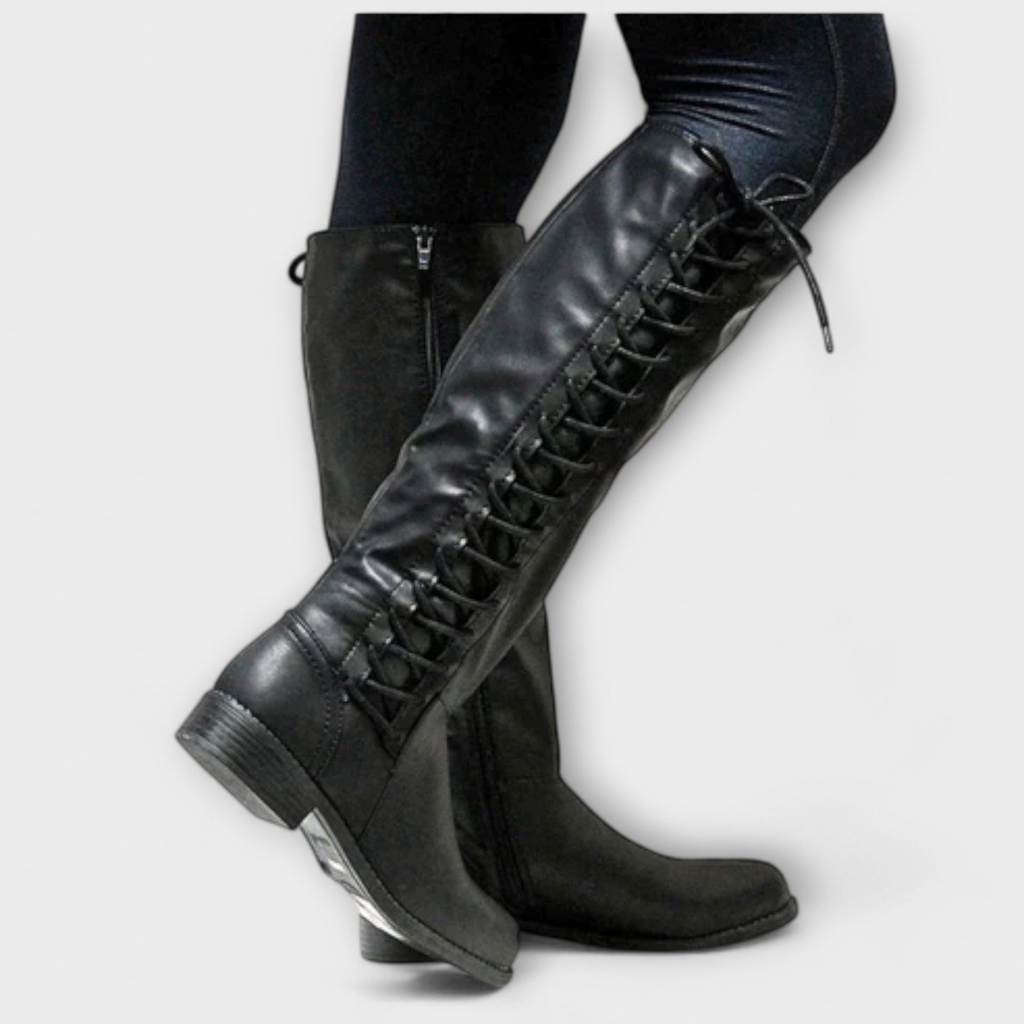 Paula | Leather Ankle Boots with Laces
