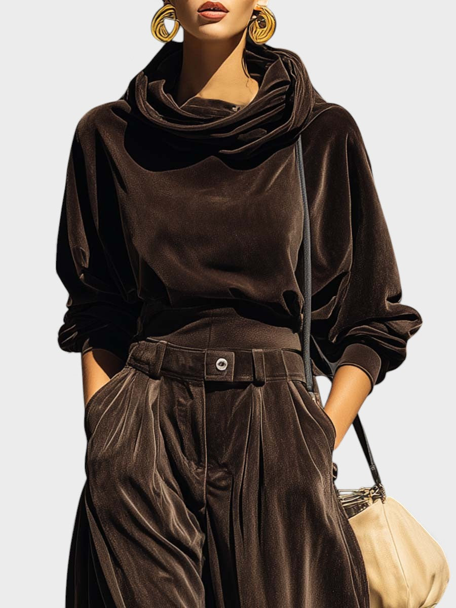 Carla™ | Velvet Set with Wide Pants