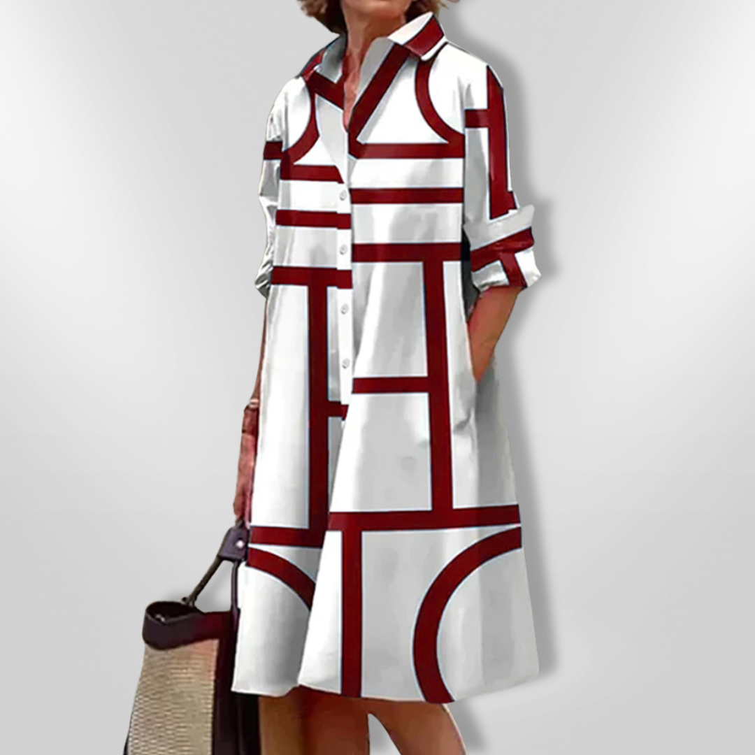 Rochie midi cu imprimeu geometric