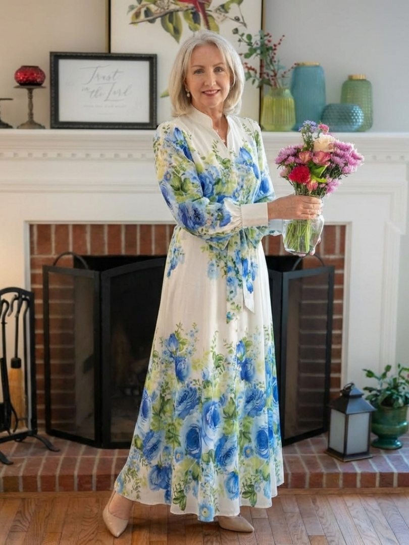 Harper | Long-Sleeve Floral Maxi Dress
