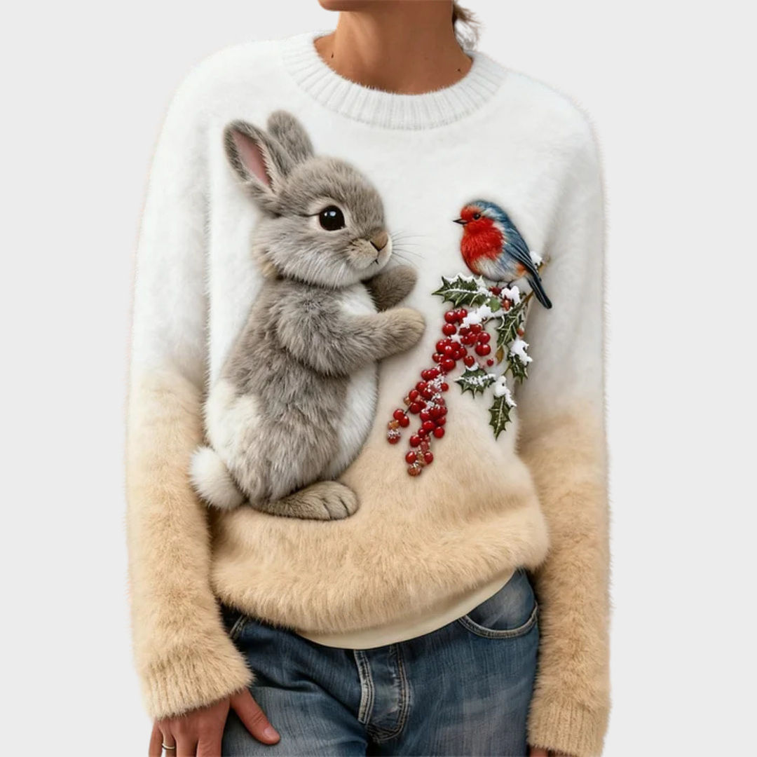 Teresa™ | Soft Christmas Sweater with Rabbit