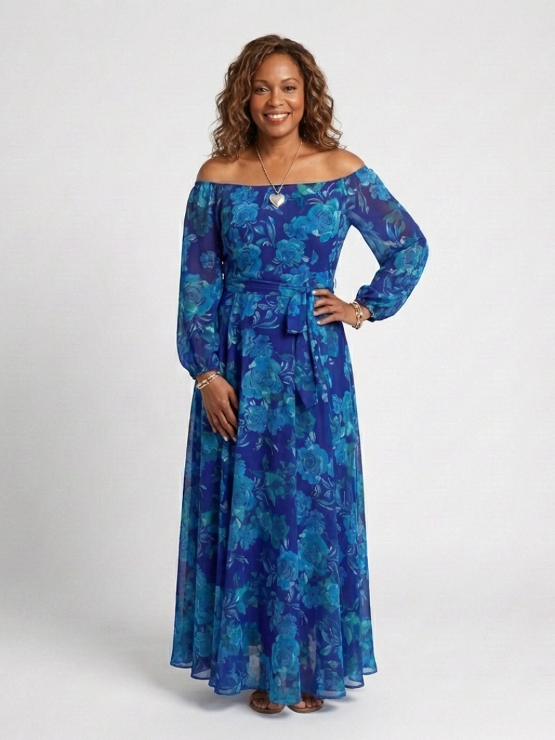 Aspen | Floral Off-the-Shoulder Maxi Dress