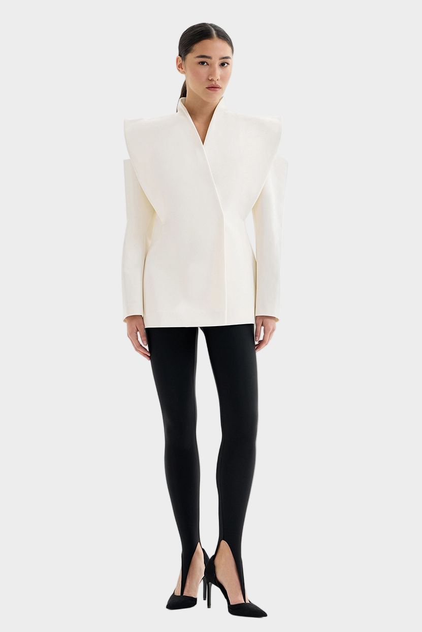 Sculptural Blazer with Accentuated Shoulders
