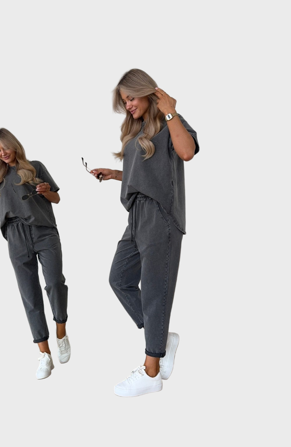 Double Color Cotton 2-Piece Set