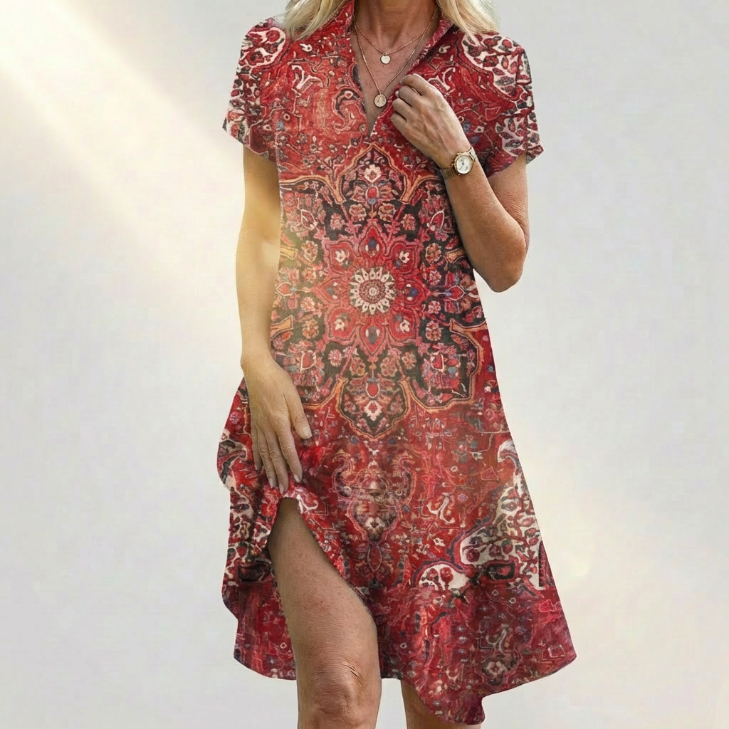 Marit – Rochie cu Imprimeu și Decolteu în V