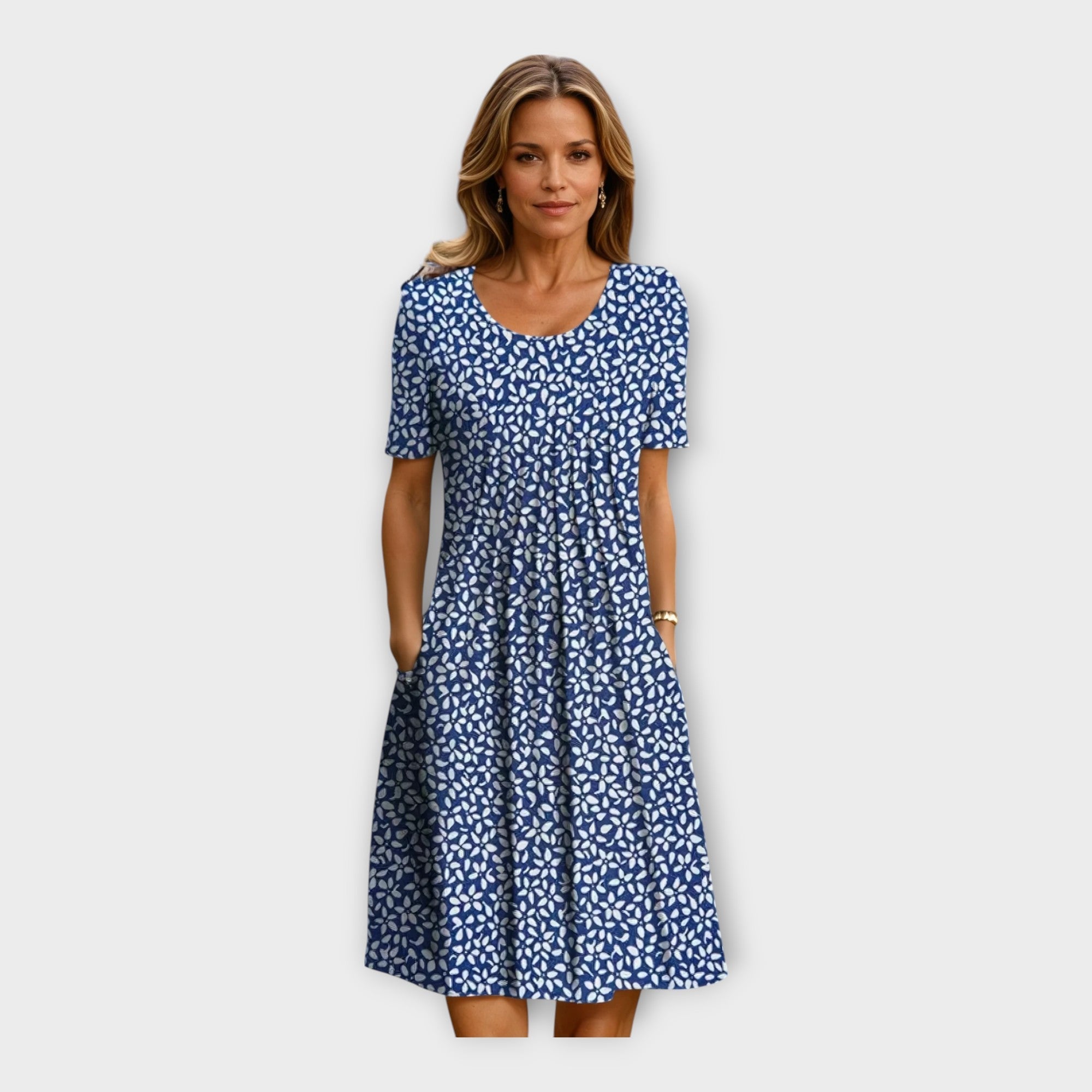 Floral Dress with Short Sleeves