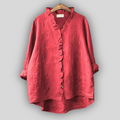 Linen Blouse in Earth Tones
