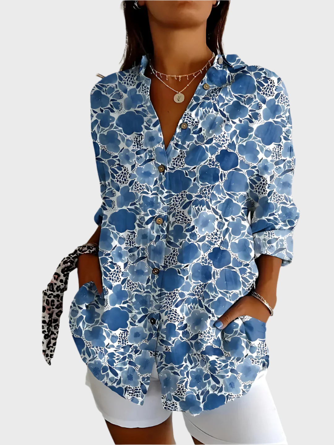 Cotton Floral Pattern Shirt