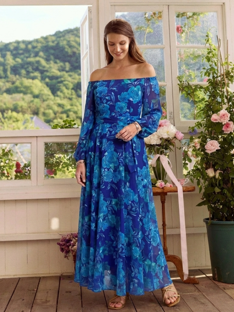 Aspen | Floral Off-the-Shoulder Maxi Dress