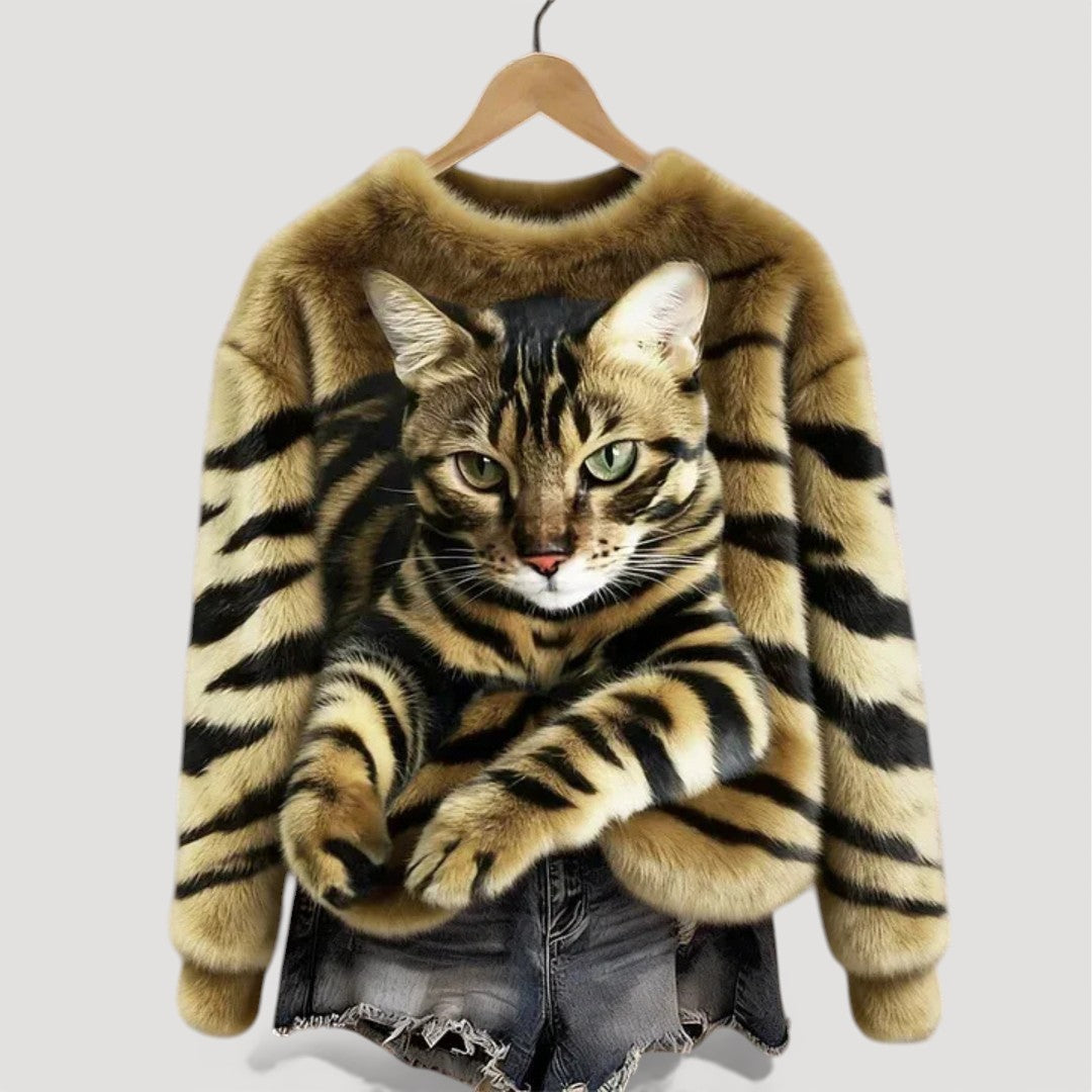 Clara™ | Warm sweater with feline detail