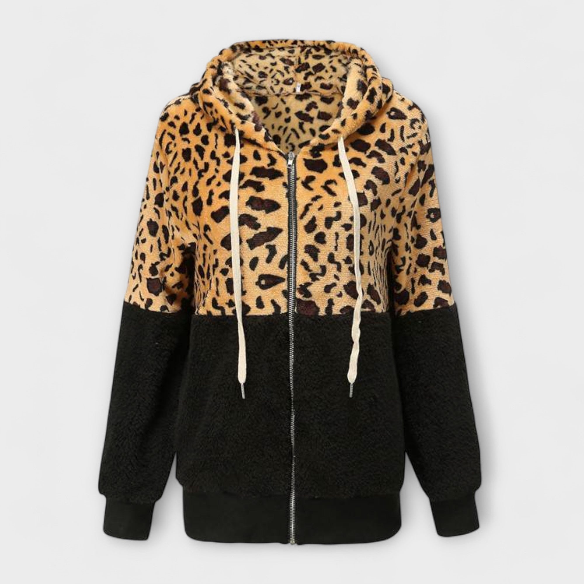 Hanorac Lea - Fleece cu imprimeu leopard