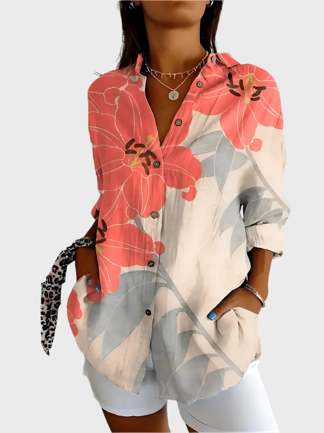 Cotton Floral Pattern Shirt