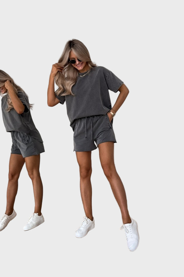 Double Color Cotton 2-Piece Set