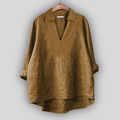 Linen Blouse Silver Elegance