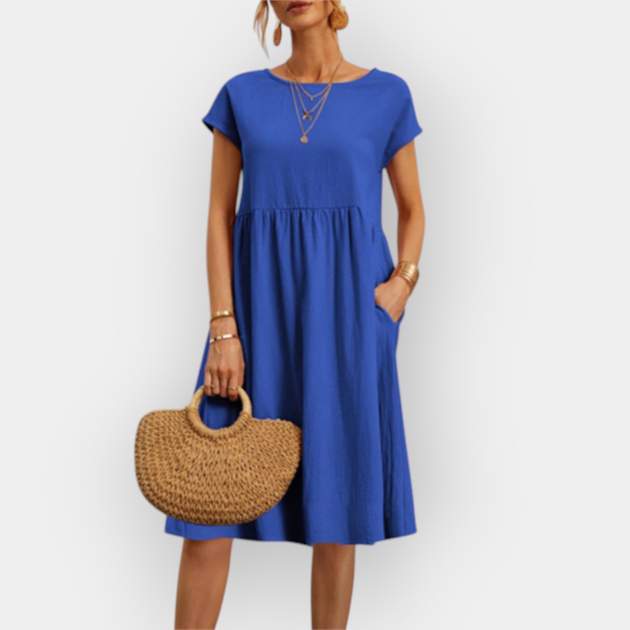 Rochie Midi cu Linii Minimaliste