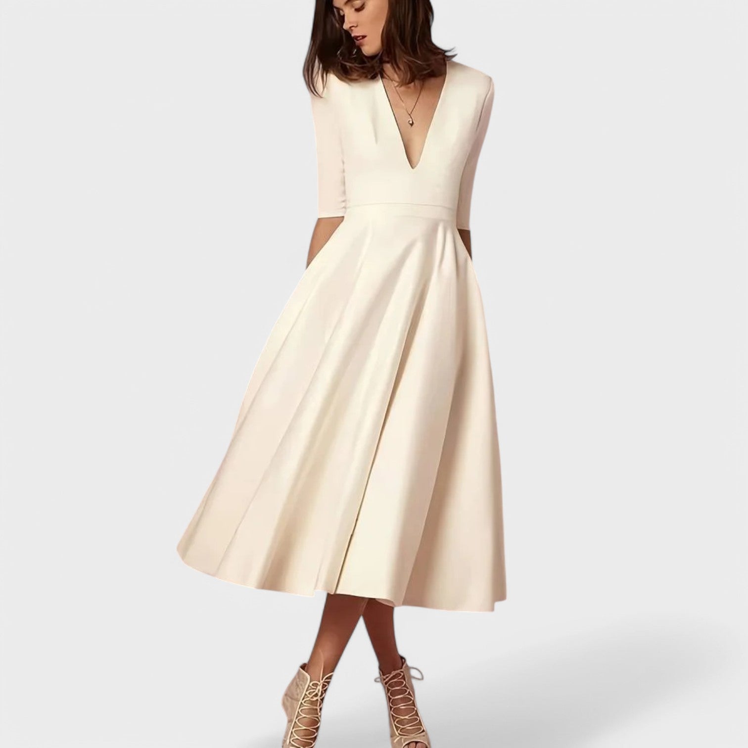 Helena - Elegant Dress with V-Neck