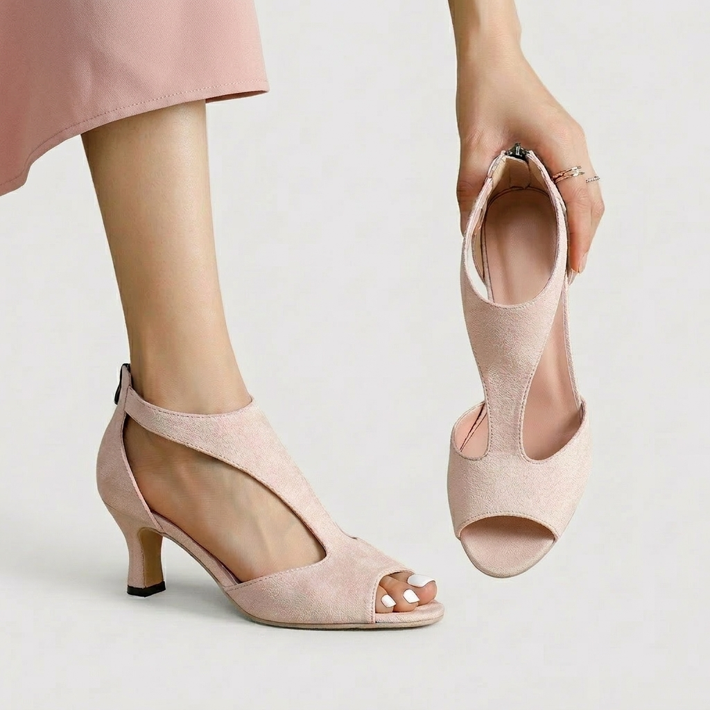Lara - Peep Toe Ankle Strap Heels