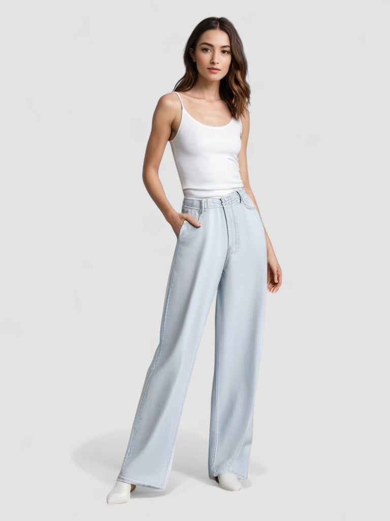Ava™ | Flared Jeans Ice Blue