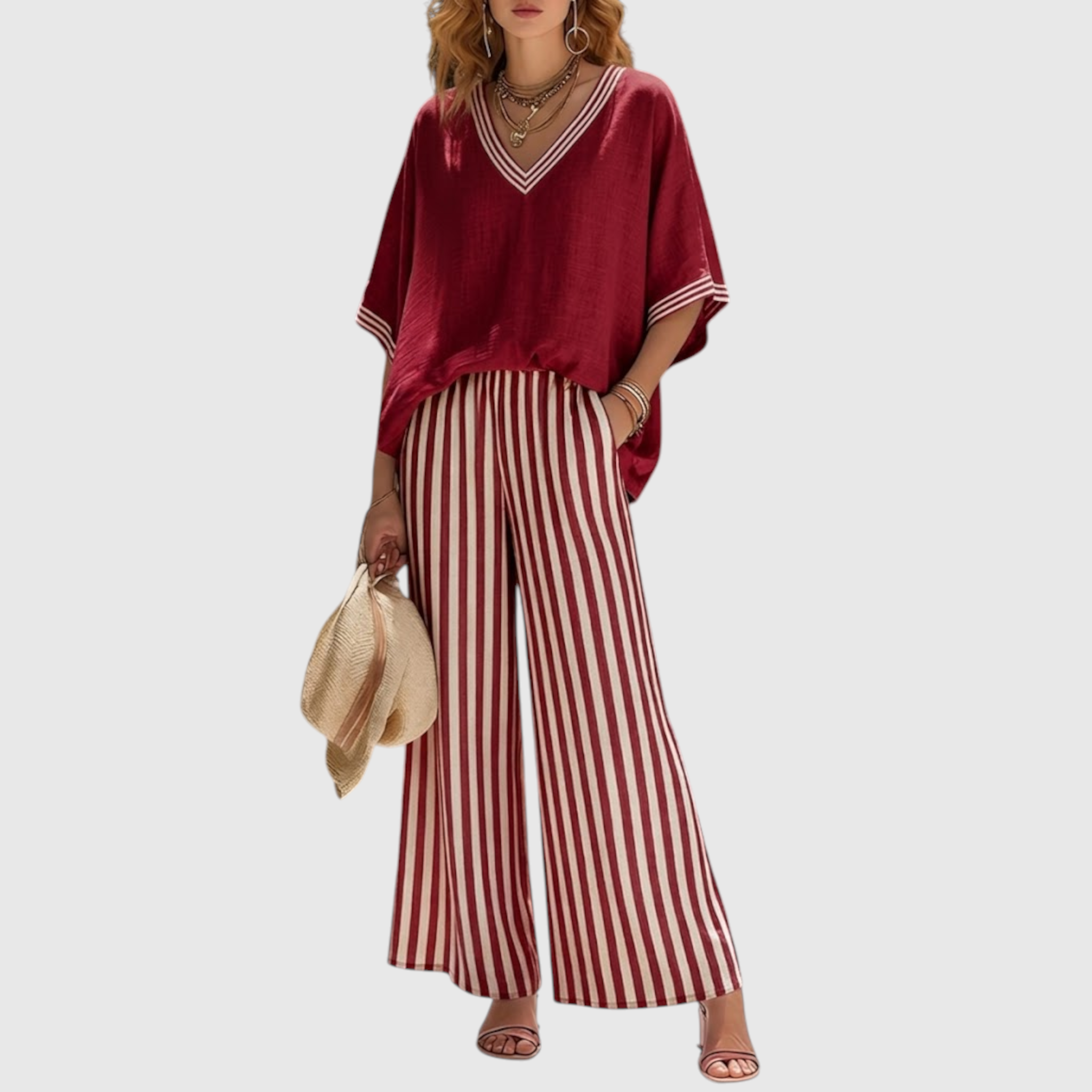 Helena - Alira Striped Linen Duo Set