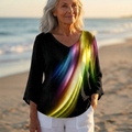 Luna - V-Neck Asymmetric Blouse | Aurora Black