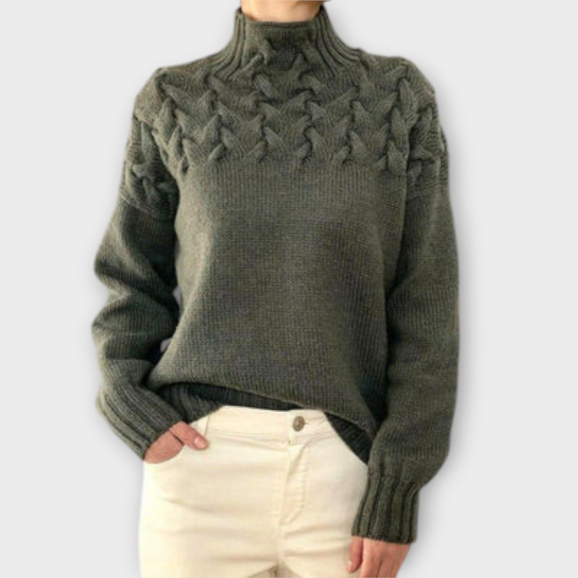 Eva - Women's Sweater with Knitting Details
