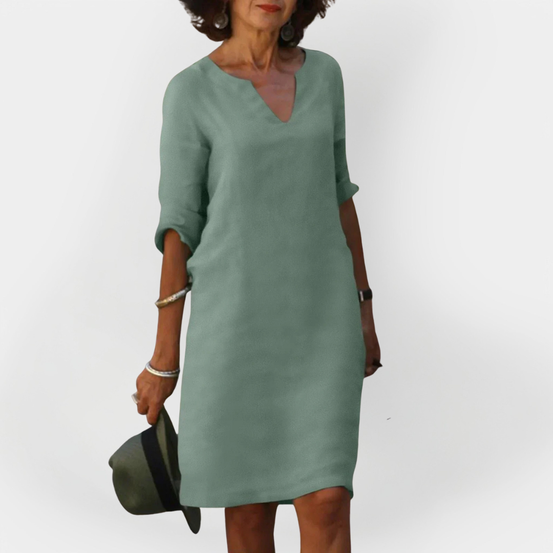 Daily Dress with V Neck