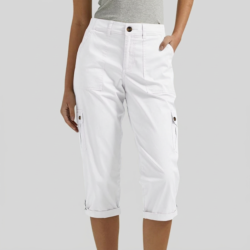Casey - Pantaloni Capri Cargo cu croială lejeră