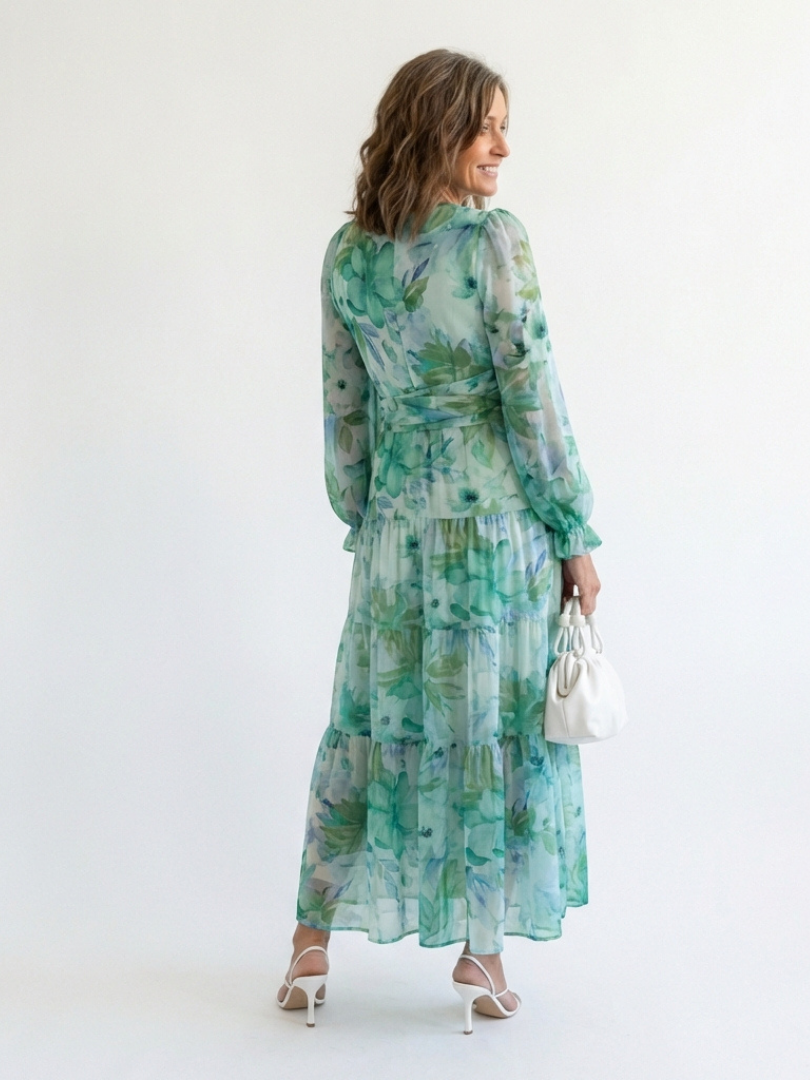 Althea | Floral Maxi Dress with Long Sleeves