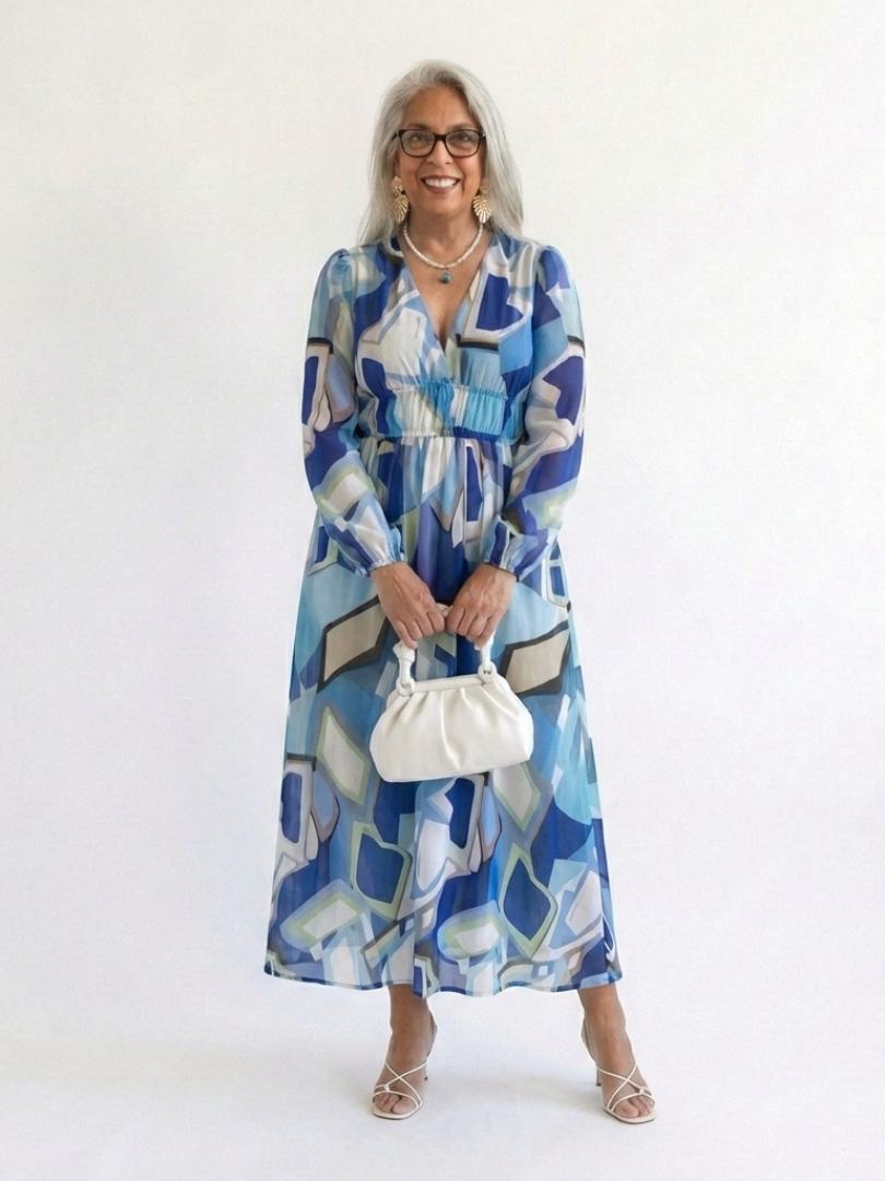 Althea | Floral Maxi Dress with Long Sleeves