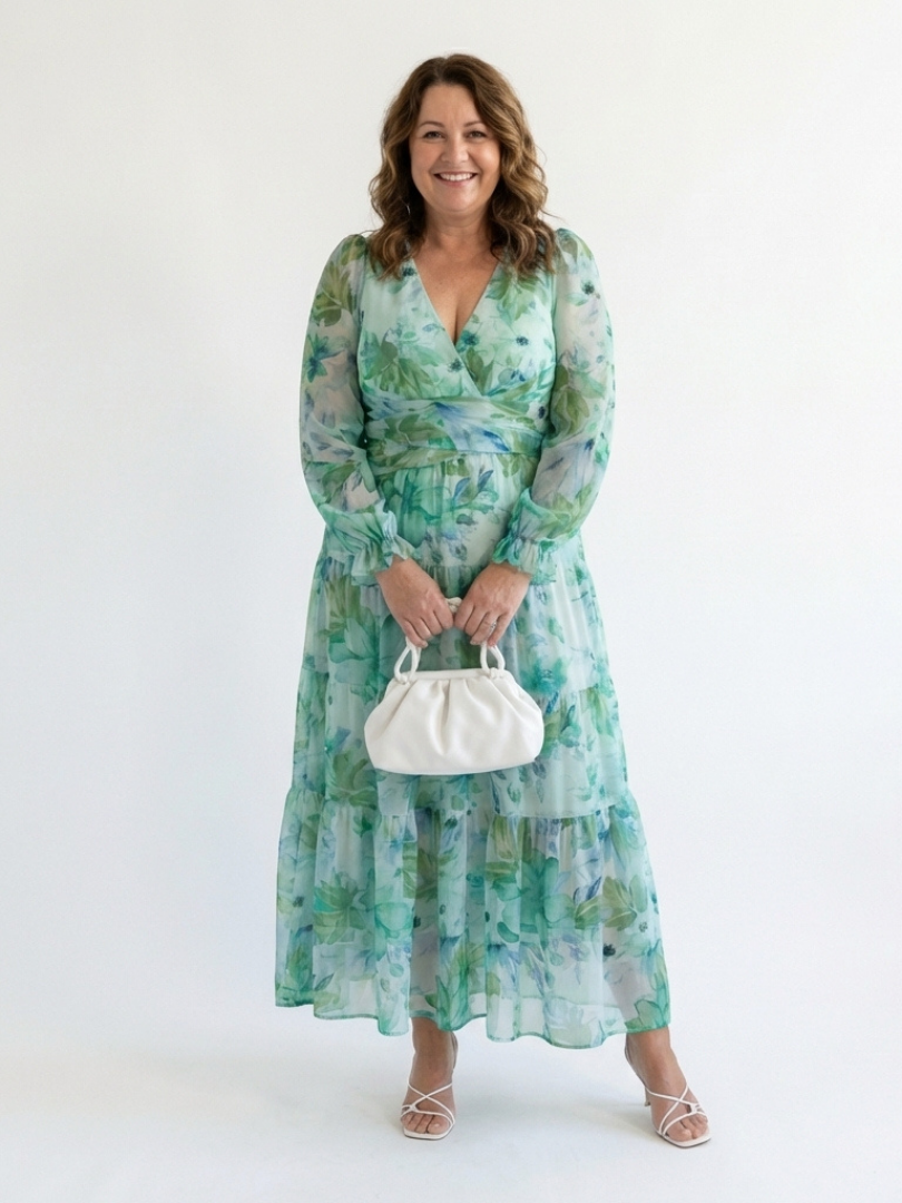 Althea | Floral Maxi Dress with Long Sleeves