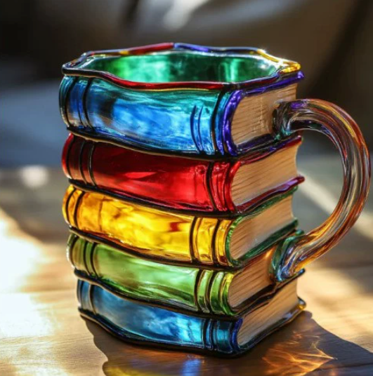Book Themed Artisan Colored Mug