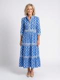 Ysolde | Midi Dress with Three-Quarter Sleeves and Chain Print