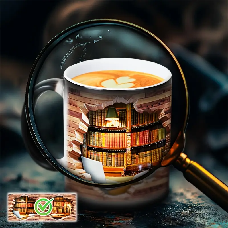 Delightful Bookshelves Heat Reactive Ceramic Mug