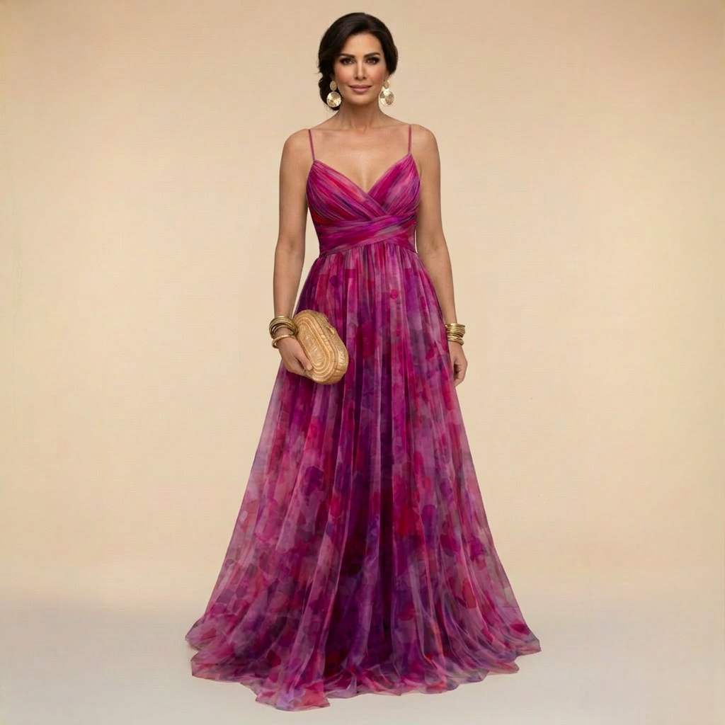 Giselle - Rochie lungă florală