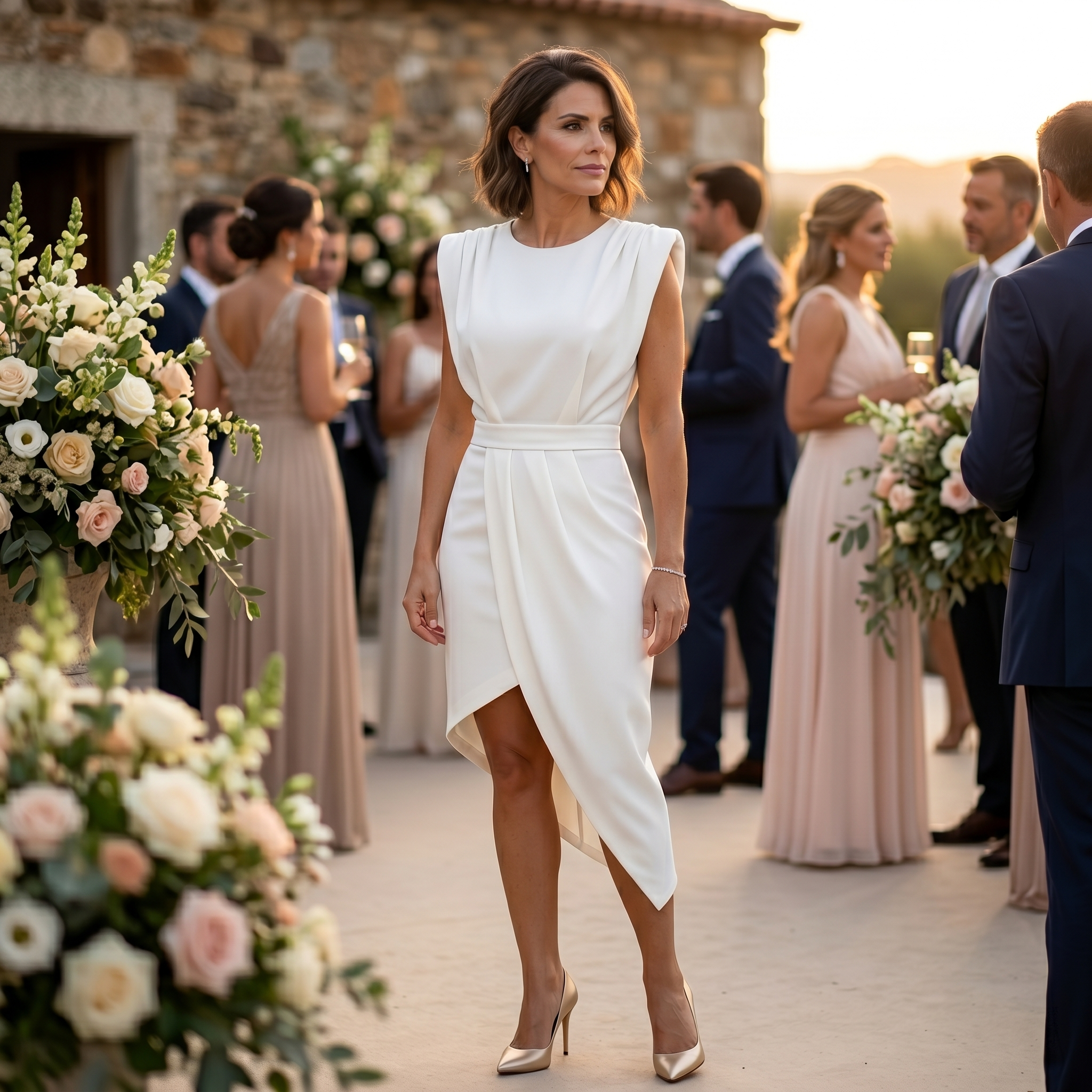 Aurora | Asymmetrical Dress with Structured Shoulders
