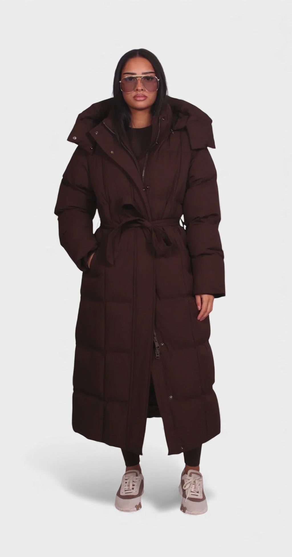 Sofía™ | Long Quilted Coat with Belt