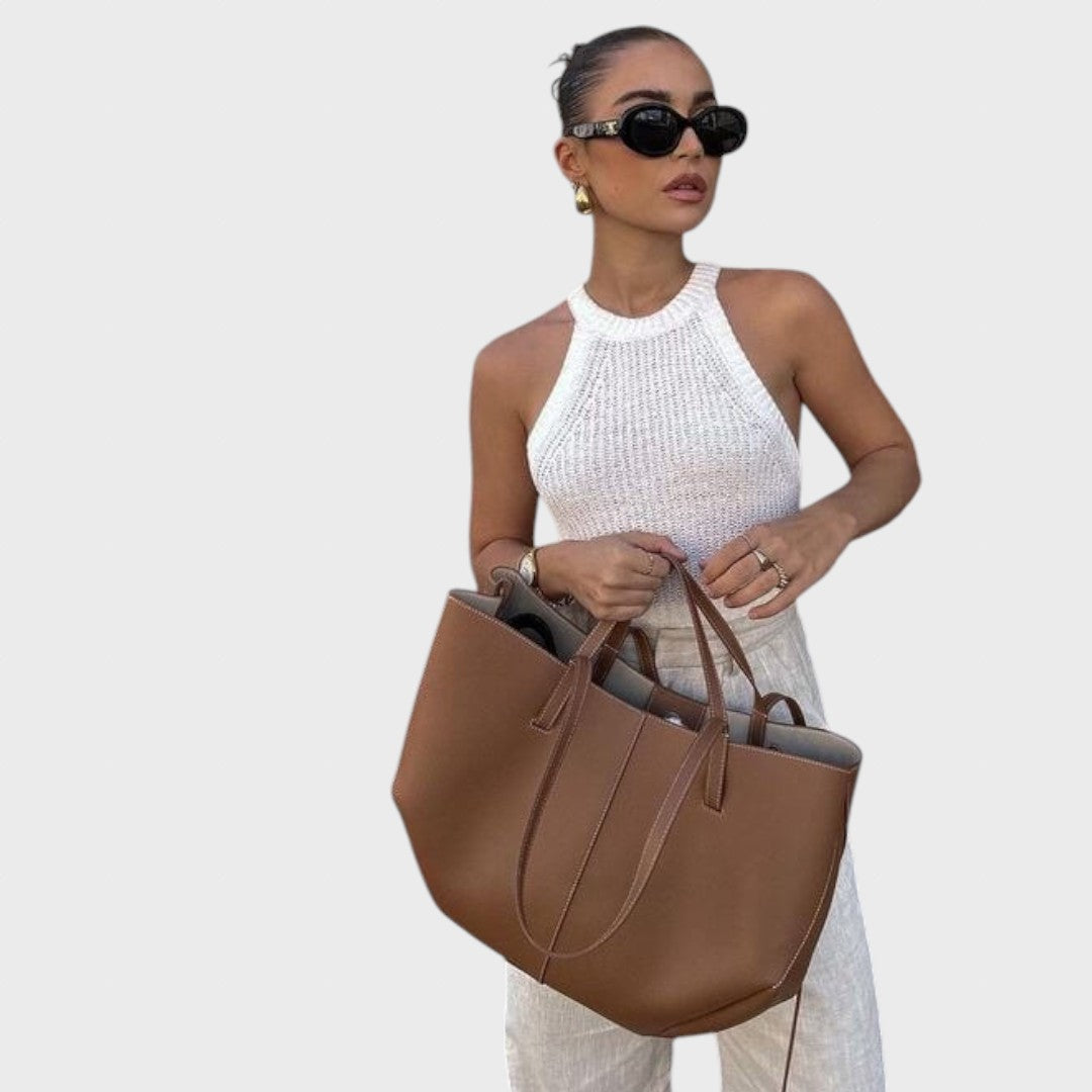 Happiness | Women's Leather Tote Bag