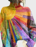 Colorful Sweater with Collar